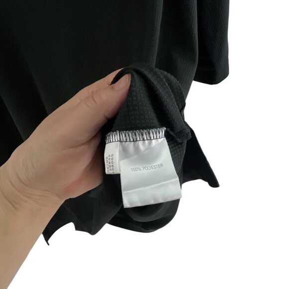 Adidas Climacool Black Striped Polo Shirt Mens Size XL Short Sleeve Goth Oversiz - Picture 8 of 8